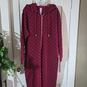 Savage X Fenty Unisex Adult Hooded One Piece Pajamas Red Women Medium Men XS NWT